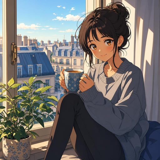 A scene drawn in anime style