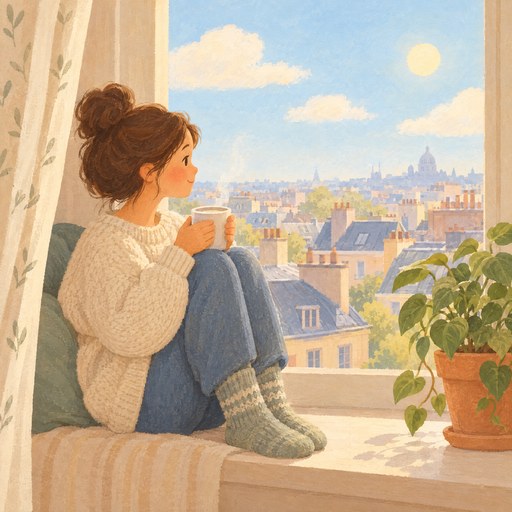 A scene drawn as a children's picture-book illustration